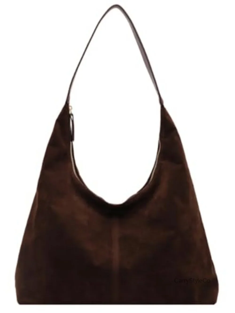 Faux Suede Crescent Hobo Shoulder Bag Tote Purse Handbag